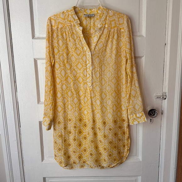 Roberta Roller Rabbit Tunic Silk Blend Lightweight 1/4 Button Down Roll Tab XS - Picture 12 of 17